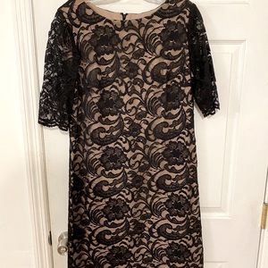 Black and Tan Lace Dress